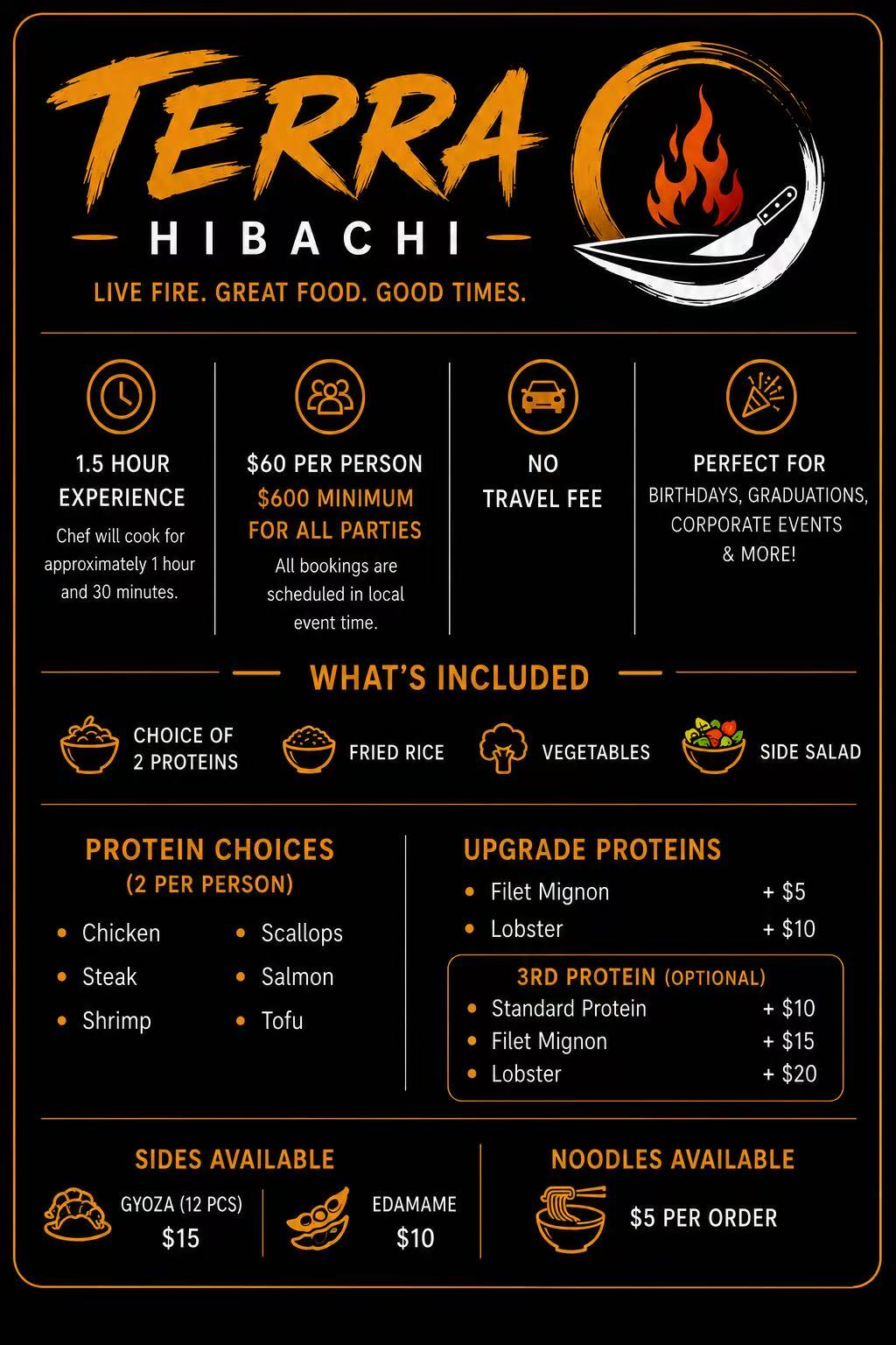 Terra Hibachi booking information
